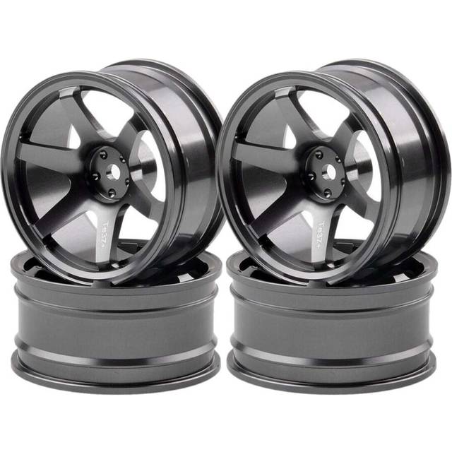 4P Aluminum Alloy6 Spoke Wheel Rim for RC 1/10 On-Road 1052 Drift Sakura TE37+,Grey