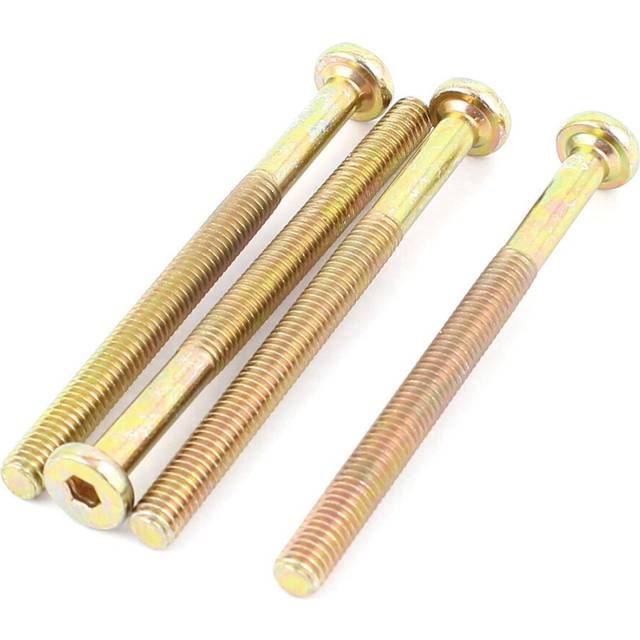 M6 X 75mm Male Thread Hexagon Socket Head Cap Screws Bolts 4 Pcs