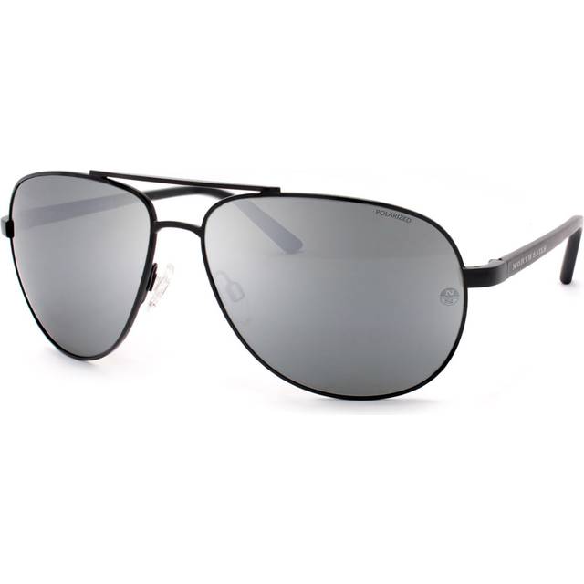 North Sails Unisex Marco NS045 Sunglasses Metal Black Silver Pilot Polarized