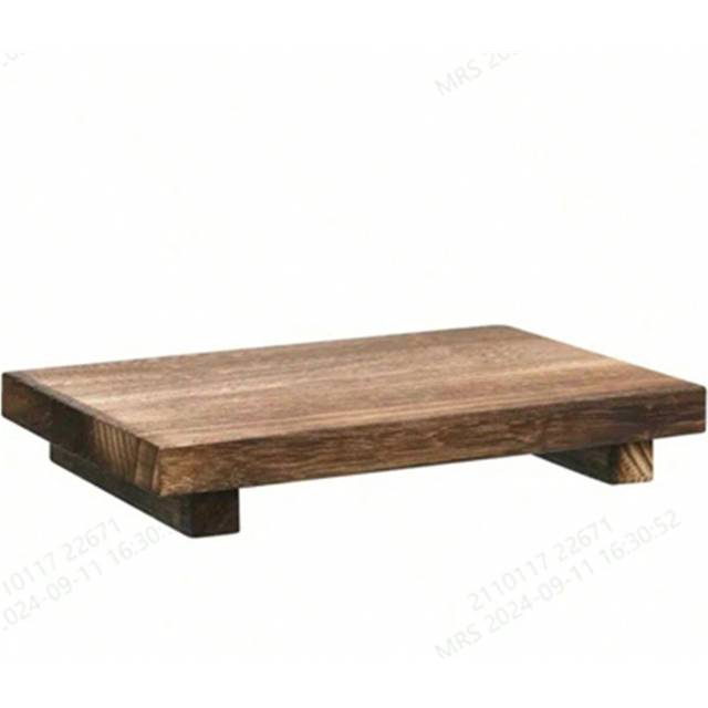 SHEIN 1 Pc Simple Style Footstool Wooden Stool With Wooden Tray And Stand Base, Multi-Purpose For Bathroom, Kitchen, Soap Dish, Flower Stand Best Gifts Birt