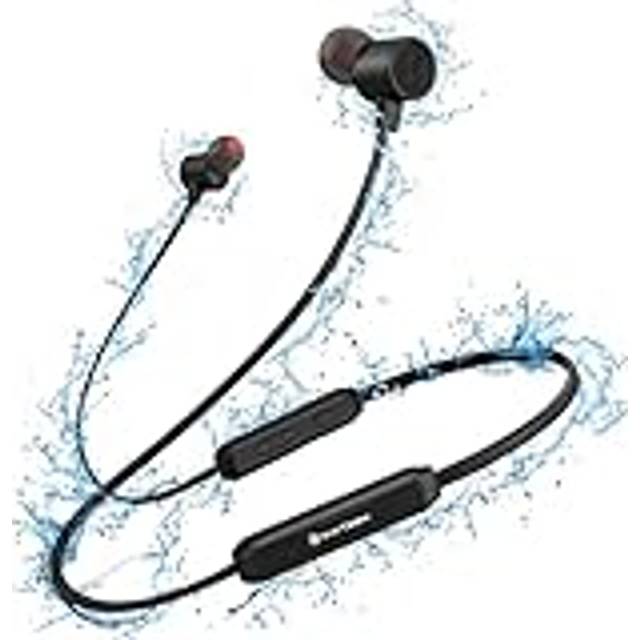 YATWIN Bluetooth-hörlurar sport i örat, Bluetooth 5,0 sporthörlurar med 16 timmars HiFi Sound IPX7 vattentäta hörlurar, magnetiska ultralätta hörlurar med brusreducering MEMS-mikrofon för jogging