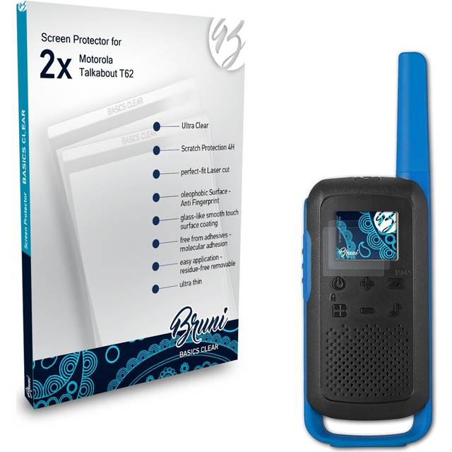 Bruni 2x protective film for motorola talkabout t62 screen protector