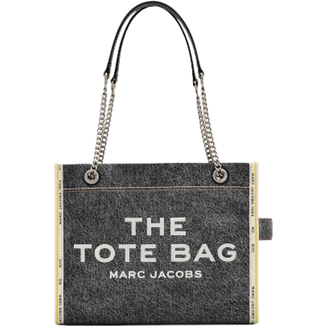 MARC JACOBS Marc Jacobs The Denim Chain Medium Tote Bag in Black Wash