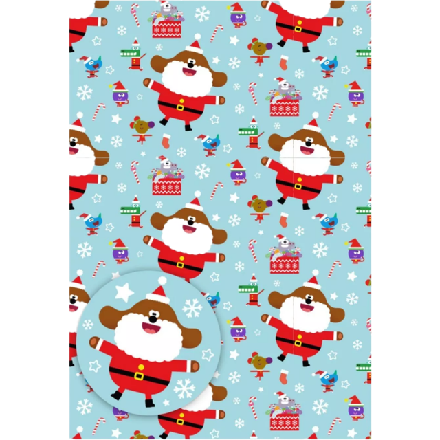 Hey Duggee Christmas Wrapping Paper 4 Sheets & 4 Tags