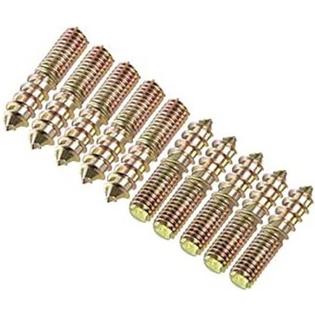 "M6 Hanger Bolts Length 1-1/8""(30mm) Double Headed Bolts Self-Tapping Screw 6mm Wood Joint Furniture Legs 10pcs"