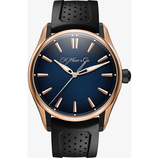 H.moser & Cie Mens Midnight Blue Fume 3200-0902 Pioneer Centre 42.8mm Titanium and Rose-gold Automatic Watch 1 Size