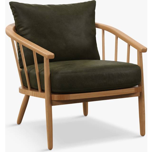 John Lewis Frome Leather Armchair, Light Leg