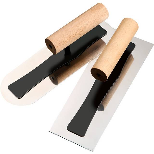 Professional Stainless Steel Plaster Trowel with Wooden Handle Plastering Concrete Trowel Construction Tools