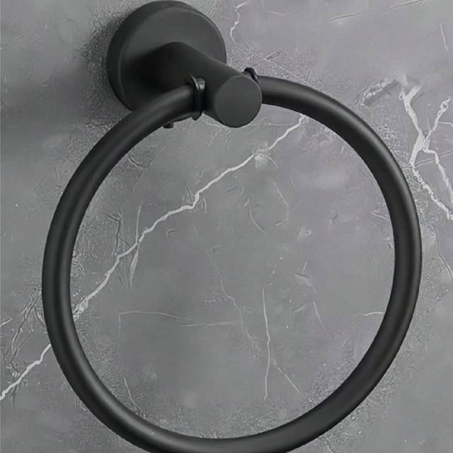 SHEIN 1pc Stainless Steel Round Towel Ring For Bathroom