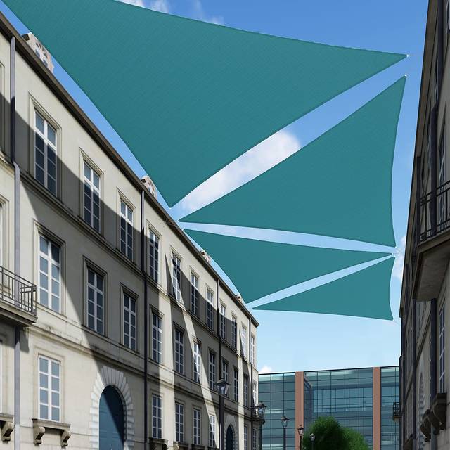 TANG 12 x 12 x 12 Sun Shade Sail Equilateral Triangle Permeable Canopy UV Block Shade Cloth for Patio Outdoor Backyard Pergol