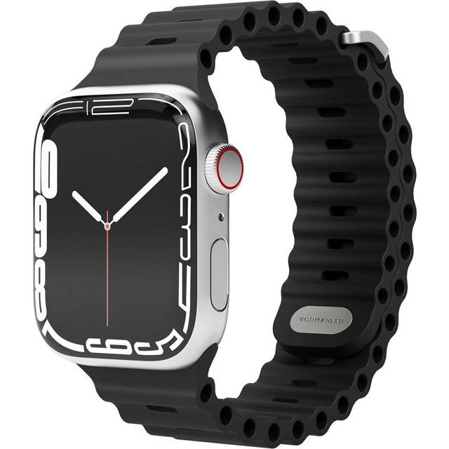 Vonmählen Apple Watch (38/40/SE/41/42mm) Wave Band 2 Återvunnet Silikon Rem - Svart