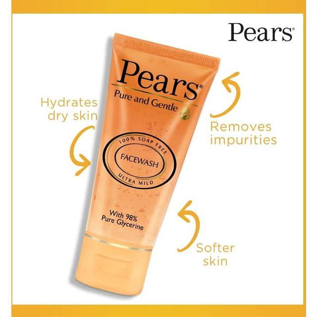 Pears pure and gentle daily cleansing facewash, mild cleanser -glycerine 100%