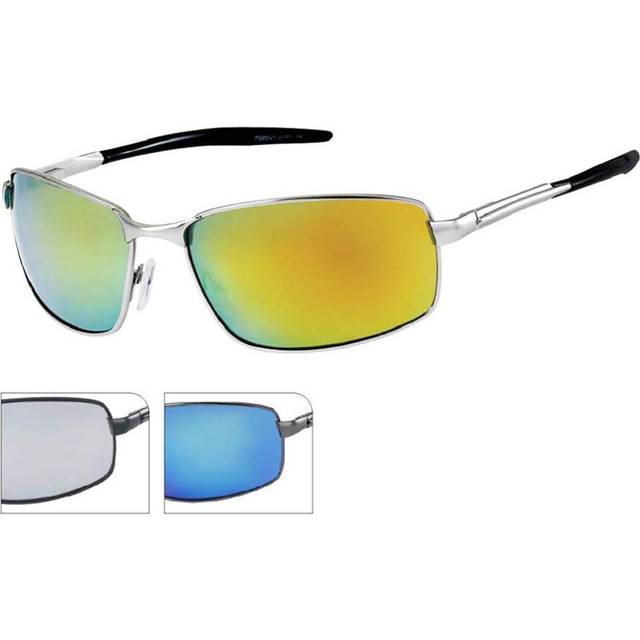 Chic-Net sunglasses glasses men gray tinted mirror sporty 400 UV Ironing two-piece blue