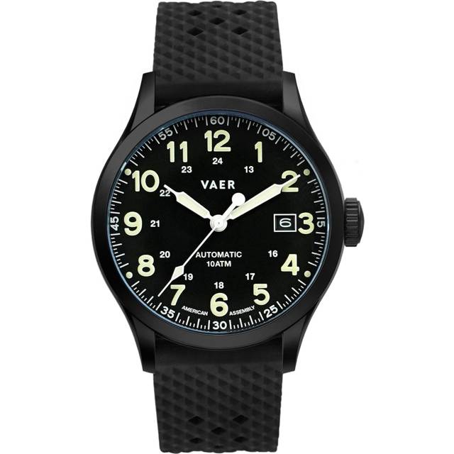 A5 Tactical Field - 40mm USA Auto - FKM Dive Strap - Black ($40 Value) / Lined Horween Leather - Black (+$120)