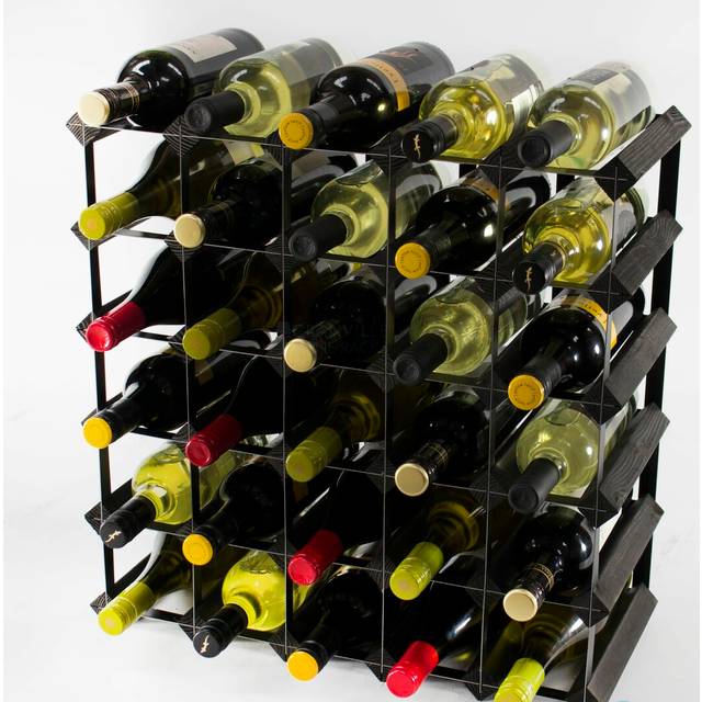 Candace Floor Wine Bottle Rack - Black Steel (52cm H X 52cm W X 23cm D)
