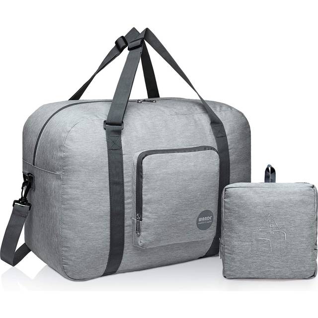 WANDF for Spirit Airlines 18 Foldable Travel Duffle Bag Weekender Bags Carry on Bag for Women Girls C-Light Grey Denis
