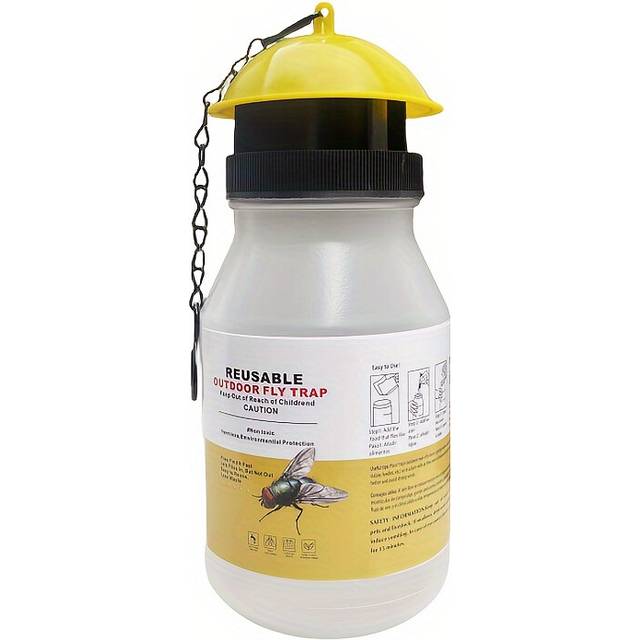 (1pc) 1pc/2pcs, Reusable Fly Trap, Durable Plastic, Non-Toxic, Bait-Free Insect Catcher