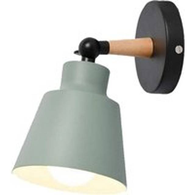 Minimalist Wall Sconce Nordic Green Modern Wood Wall Lights Retro Wall Light For Bedroom Bedside Hallway Cafe Office Corridor E27