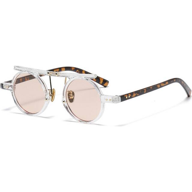 (Champagne, Other) Vintage Round Sunglasses Woman Man Brand Designer Sun Glasses Female Male