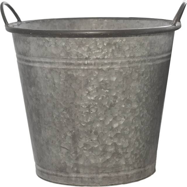 Kruka Zink med handtag Ø40/H35 cm - Grå