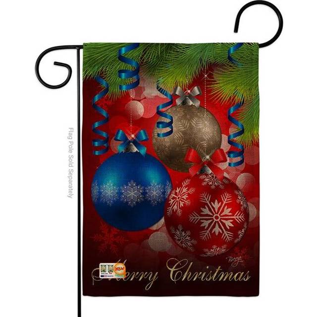 Breeze Decor BD-XM-G-114083-IP-DB-D-US11-BD 13 x 18.5 in. Ornaments Burlap Winter Christmas Impressions Decorative Vertical Double Sided Garden Flag