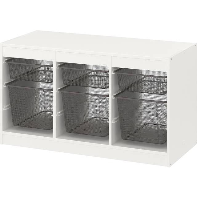 TROFAST Storage combination with boxes, white/white, 99x44x56 cm