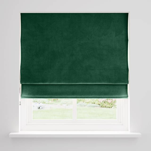 Recycled Velour Roman Blind - Bottle Green