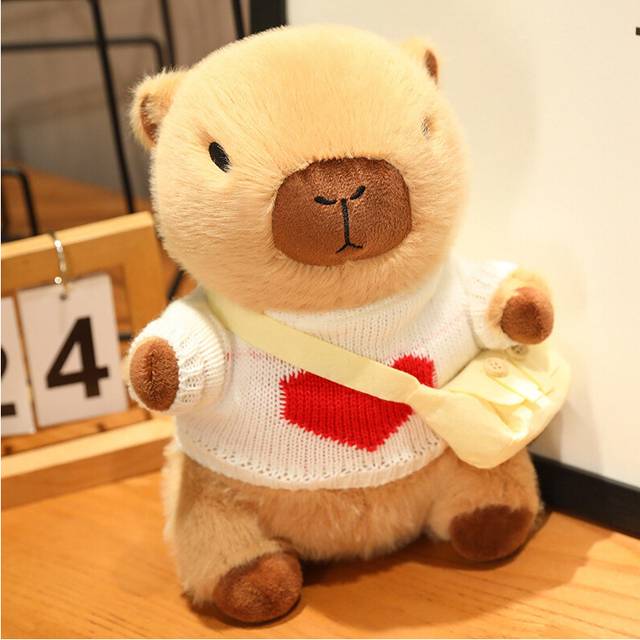 (StyleF) Plush Sweater Capybara Toy Doll Cartoon Animal Pillow Children Birthday Gifts