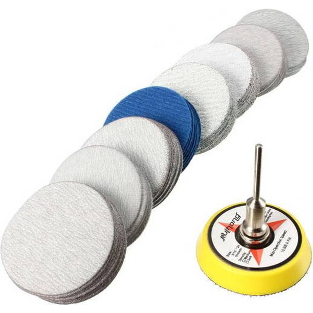 (3 Inch) 2/3 Inch Hook and Loop Sanding Pad 3mm Shank with 80pcs 80 to 7000 Grit Sand Paper