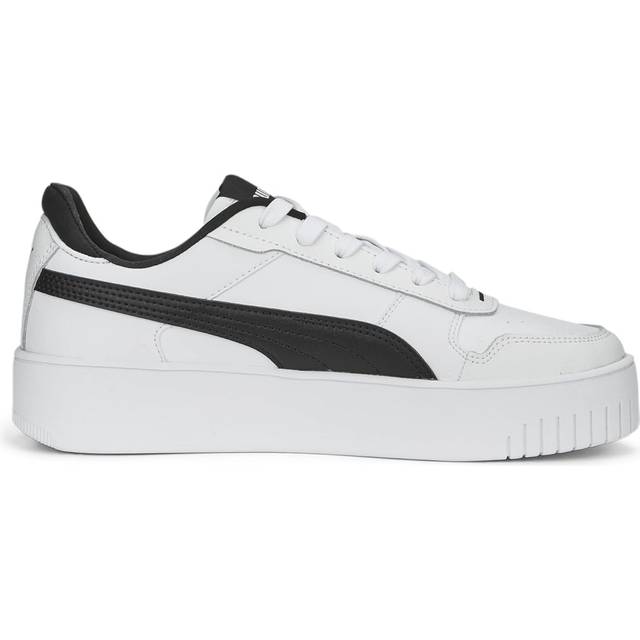 PUMA Carina Street Sneaker för kvinnor, Puma vit Puma svart Puma silver, 40 EU