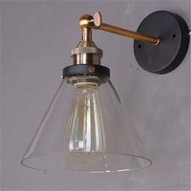 Stoex - Industrial Vintage Wall Sconces Retro Style Wall Lights E27 Socket Transparent Glass Wall Light