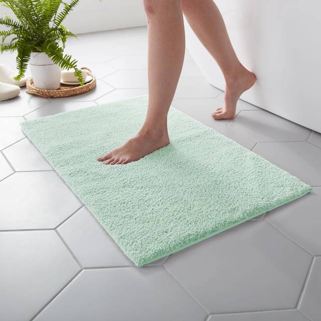MARTHA STEWART Drylon Microfiber Bath Rug - 1 Piece  Ultra Soft Plush  Non-Slip  Thick  Washable Bathroom Rugs  Home Decor Accessories  Household Esse