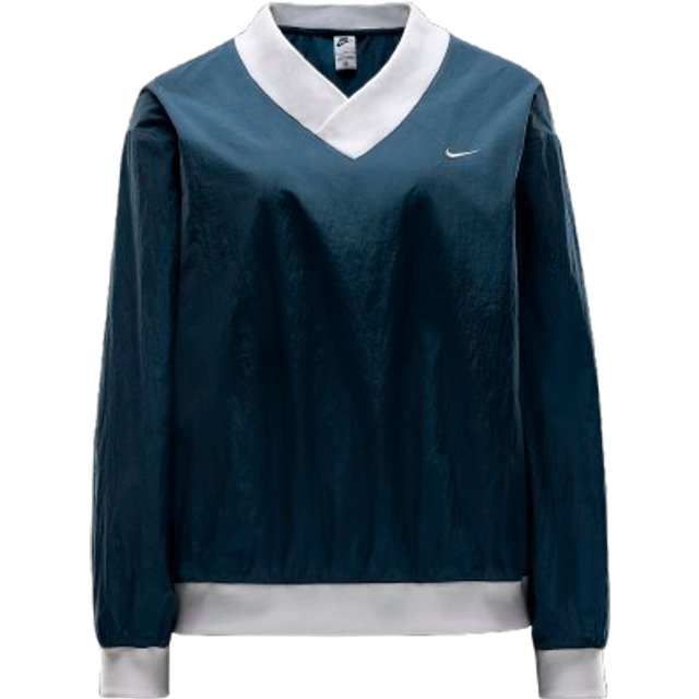 Nike – Windrunner – Marinblå, vävd topp med långa ärmar och rund halsringning