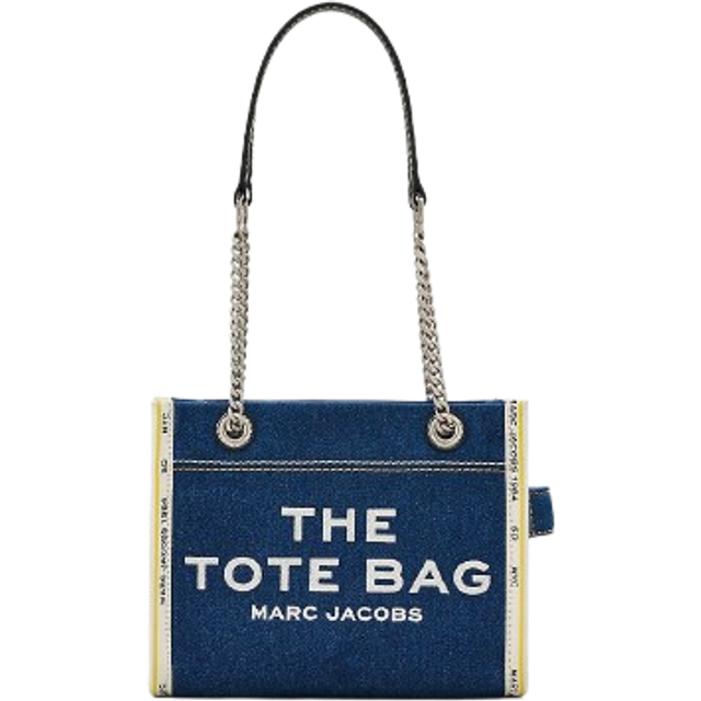 MARC JACOBS Marc Jacobs The Denim Chain Small Tote Bag in Dark Wash