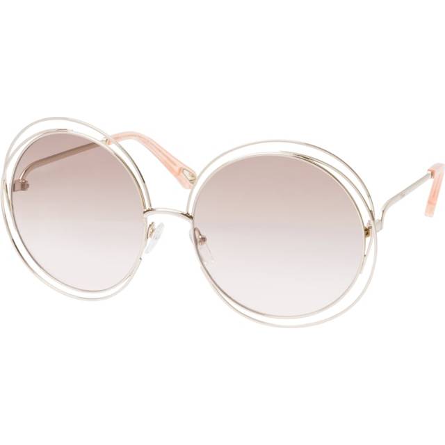 Chloé Carlina CE 114SD 724, ROUND Sunglasses, FEMALE - Gold