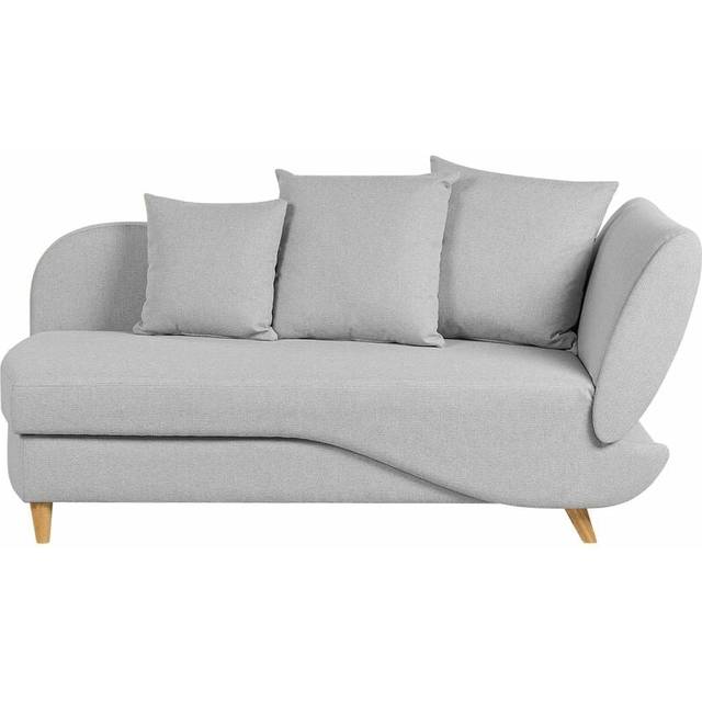 Beliani Right Hand Fabric Chaise Lounge With Storage Light Grey Meri Ii, Grey