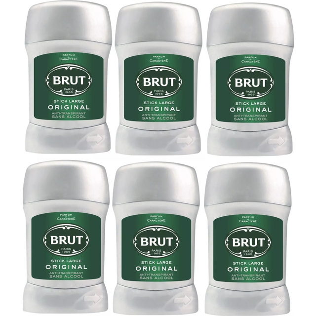 6 x 50ml Brut Men's Large Original Stick Anti-Perspirant Deodorant