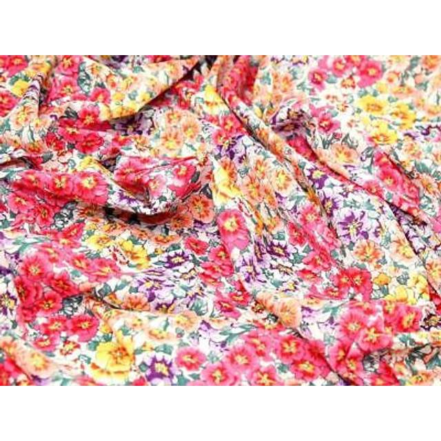 Deadstock Sea Island Cotton Voile Fabric Multicoloured on White