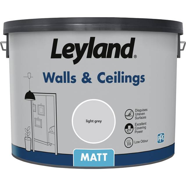 Leyland Retail Wall and Ceiling Matt Paint 10L - Grey