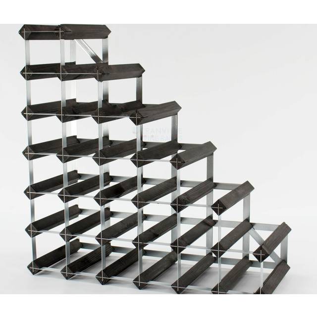 Liddle 27 Bottle Wine Rack - Galvanised Steel (62cm H X 62cm W X 24.33cm D)