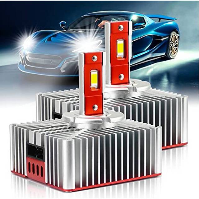 D5S LED Headlight Bulb 70W 16000LM 6500K Bright White Xenon HID Replacement Lights Conversion Kit,High Low Beam Plug and Play to Original HID Ballat,
