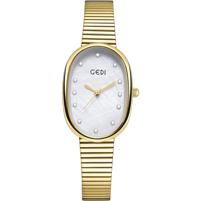 VEANXIN Women's Oval Watch, Compact and high-end, Light Luxury Alloy, Bamboo Strap, Mother-of-Pearl Face, Waterproof Women's Watch