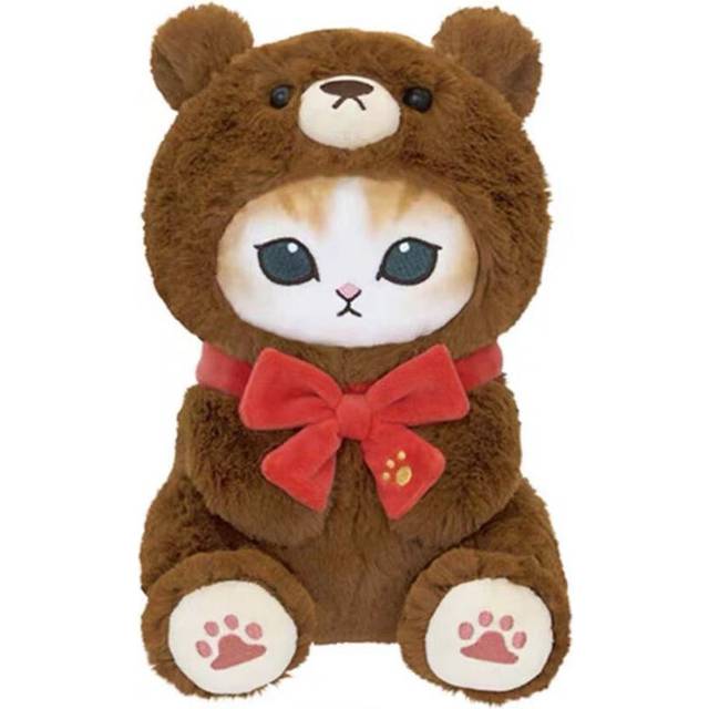 (StyleC) Teddy Fluffy Bear Shark Cat Plush Keychain 14cm Cuddly Gift For Kids And Adults