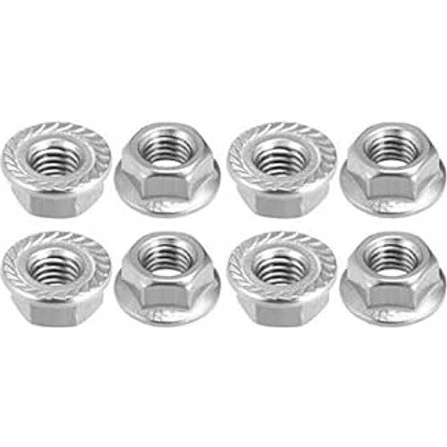 M8 Serrated Flange Hex Lock Nuts, 304 Stainless Steel, 8 Pcs