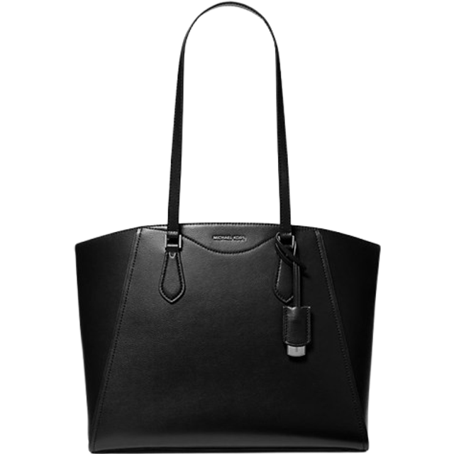 MK Taryn Large Leather Tote Bag - Black - Michael Kors
