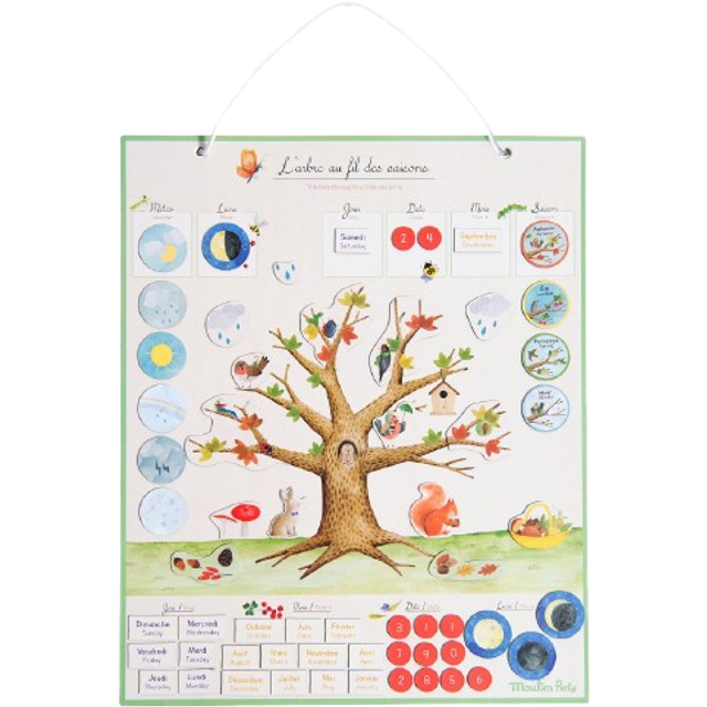 MOULIN ROTY Magnetic Calendar - Seasons In Danish |Multi/patterned |One Size