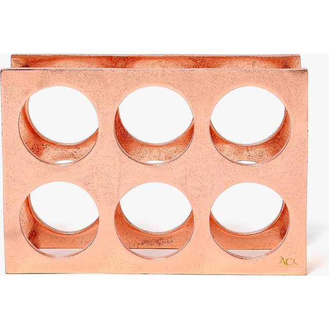 Okmulgee 6 Bottle Tabletop/Countertop Wine Bottle Rack - Rose Gold (23cm H X 33cm W X 14cm D)
