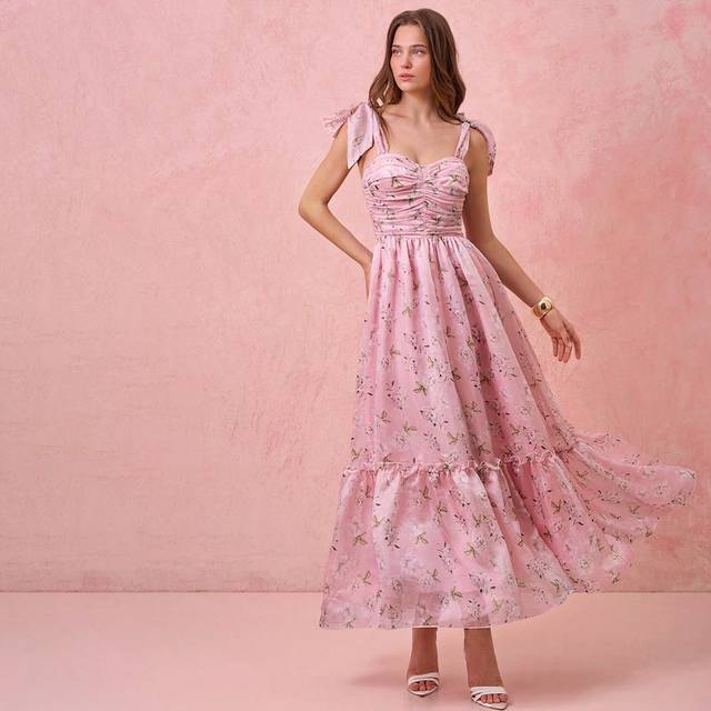 Enchnt Women&#39;s Ombre Draw String Ruched Allover Print Dress