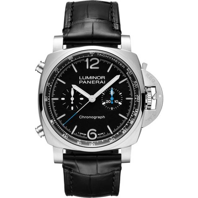 Panerai Stainless Steel Luminor Chronograph Watch - Black - 44mm