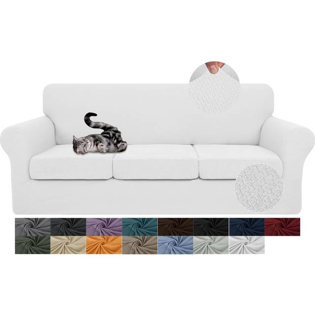 JIVINER Newest 4 Pieces Oversized Sofa Slipcovers Stretch Sofa Covers with 3 Extra Large Seat Cushion Covers Thick Fitted Couch Covers for 3 Cushion C